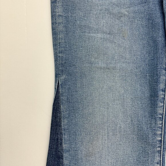 Gap 70s Flare High Rise Women's size 10P  Two Tone Blue Denim Jeans - Picture 3 of 6